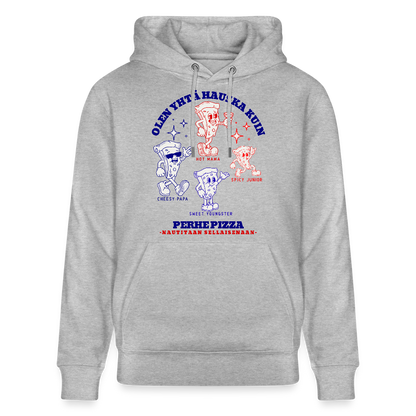 Unisex luomuhuppari Perhe Pizza - harmaasävyinen