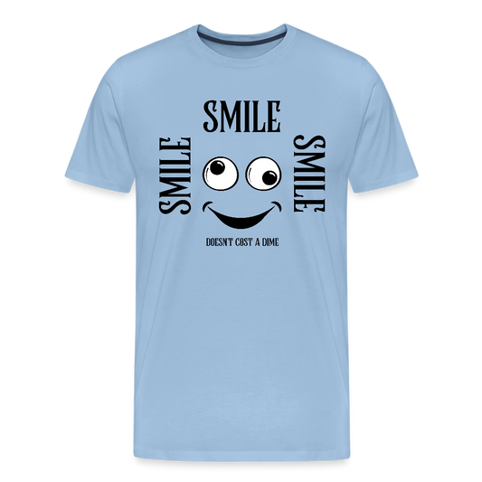 Miesten Spreadshirt Premium T-paita Smile - taivas