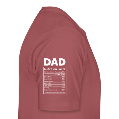 Miesten Spreashirt Premium T-Paita Dad aiheisella Rinta- ja hihaprintillä - pestyn burgundin värinen