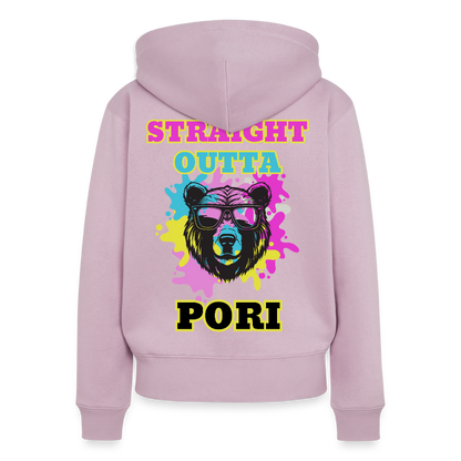 Naisten Premium svetaritakki Straight Outta Pori selkäpainatuksella - vanha roosa
