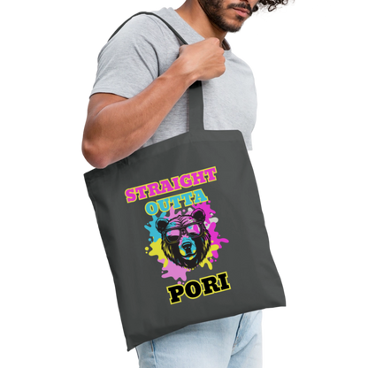 Kangaskassi Straight Outta Pori Värikäs - grafiitinharmaa