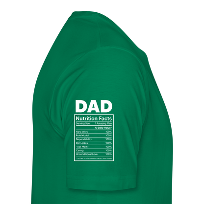 Miesten Spreashirt Premium T-Paita Dad aiheisella Rinta- ja hihaprintillä - kelly vihreä