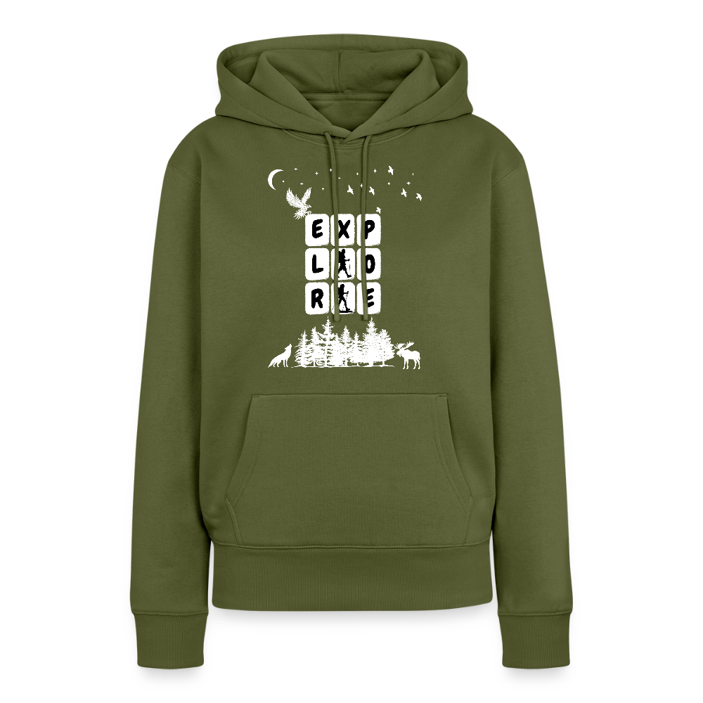 Naisten Spreadshirt Premium huppari Explore - khaki