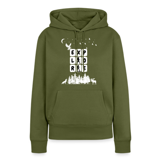 Naisten Spreadshirt Premium huppari Explore - khaki