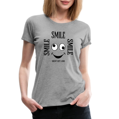 Naisten Premium T-paita Smile - harmaasävyinen