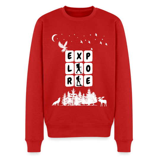 Miesten premium collegepaita Explore - punainen
