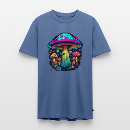 Miesten Spreadshirt Premium t-paita Värikkäällä sieniaiheella - kyyhkynsininen