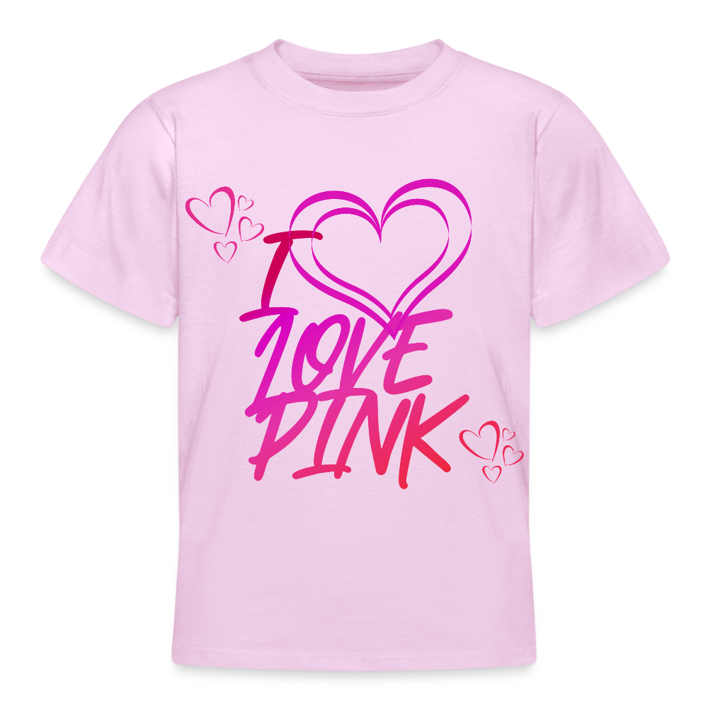 B&C Nuorten T-paita I Love Pink 9-14-Vuotiaille - vaalea pinkki