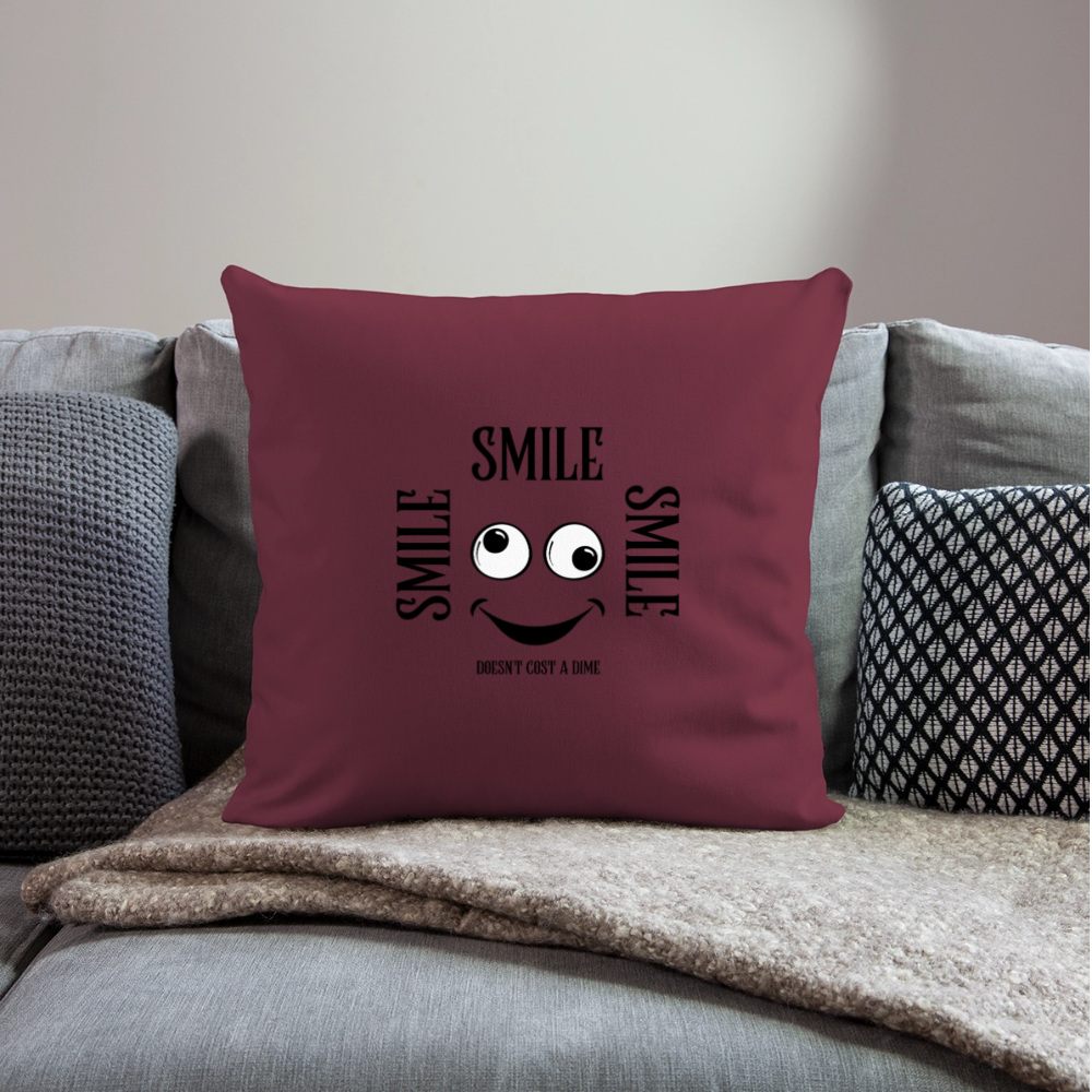 Sohvatyyny täytteellä 44 x 44 cm Smile - burgundin punainen