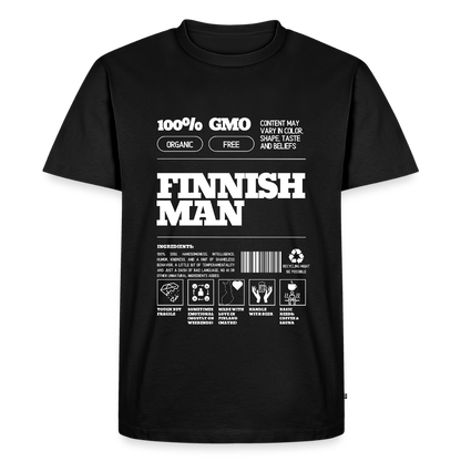 Miesten premium T-paita Suomalaisen Miehen Pakkaus - musta