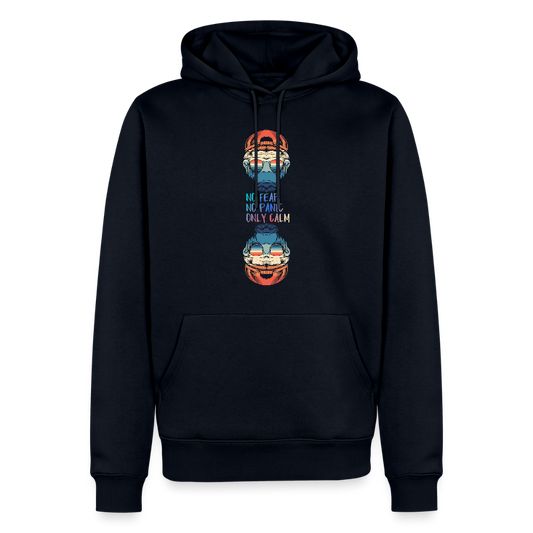 Miesten Spreadshirt Premium huppari Calm Monkey - laivastonsininen