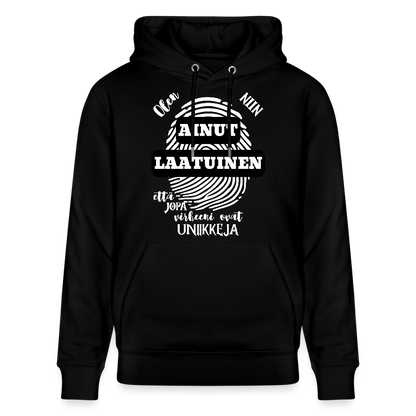 Unisex luomuhuppari Ainutlaatuinen - musta