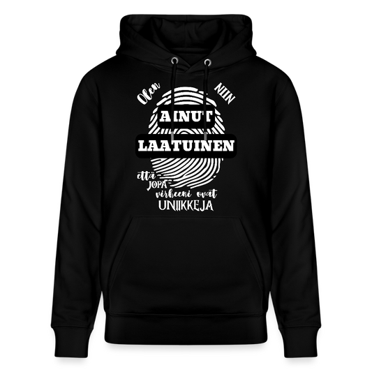 Unisex luomuhuppari Ainutlaatuinen - musta