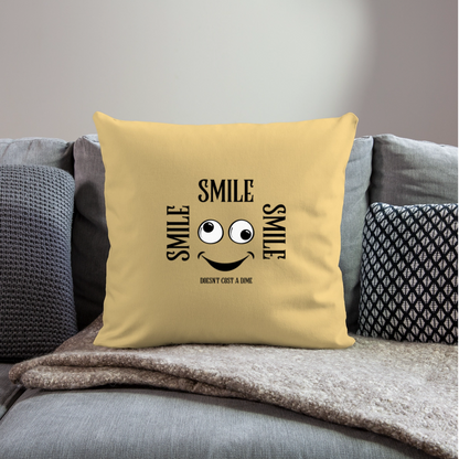 Sohvatyyny täytteellä 44 x 44 cm Smile - pesty keltainen
