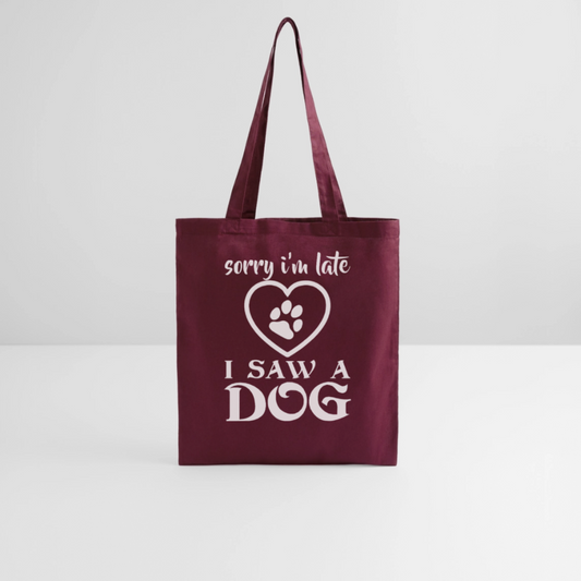 Kangaskassi I Saw a Dog - burgundin punainen