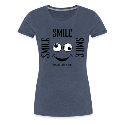 Naisten Premium T-paita Smile - kanervansininen