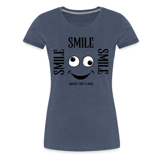 Naisten Premium T-paita Smile - kanervansininen