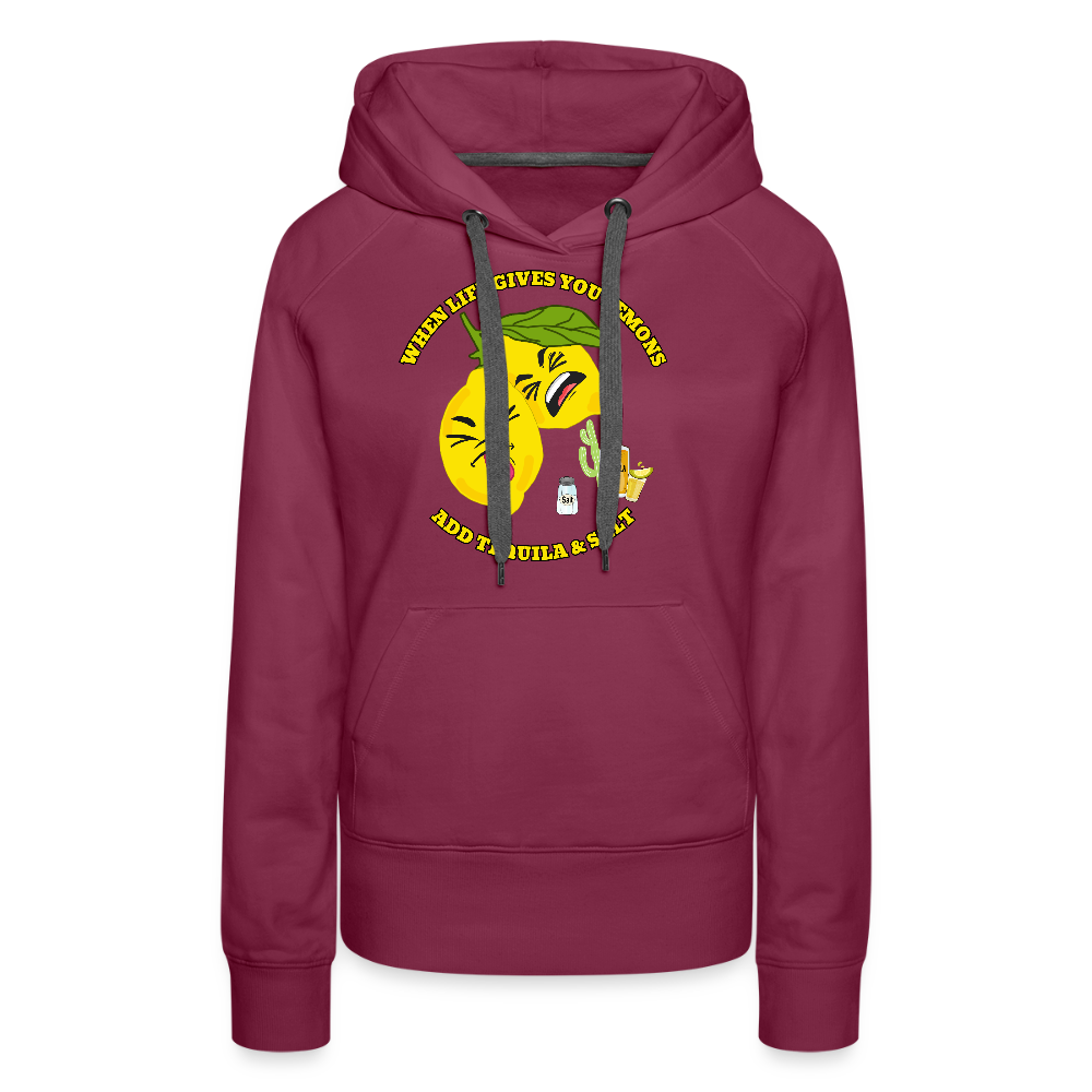 Naisten Premium huppari When life gives lemons - bordeaux