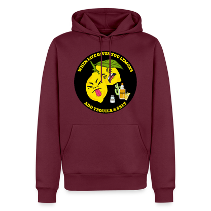Miesten Premium huppari When life gives lemons black - viininpunainen