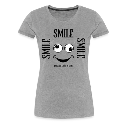 Naisten Premium T-paita Smile - harmaasävyinen
