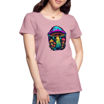 Naisten Spreadshirt Premium T-paita Värikkäällä sieniaiheella - vaalean roosa