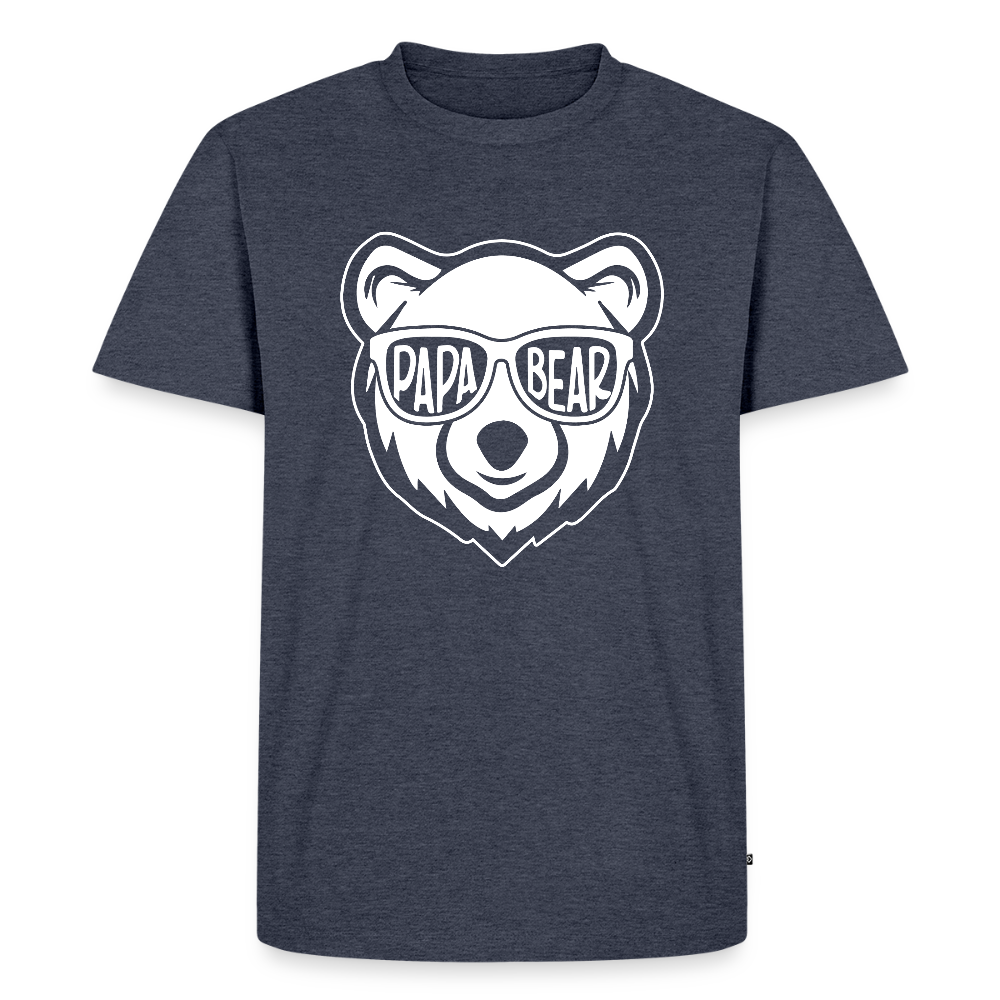 Miesten Spreadshirt Premium T-Paita Papa Bear Printillä - deniminsininen 