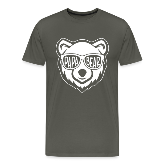 Miesten Spreadshirt Premium T-Paita Papa Bear Printillä - asfaltin