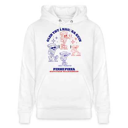 Unisex luomuhuppari Perhe Pizza - valkoinen