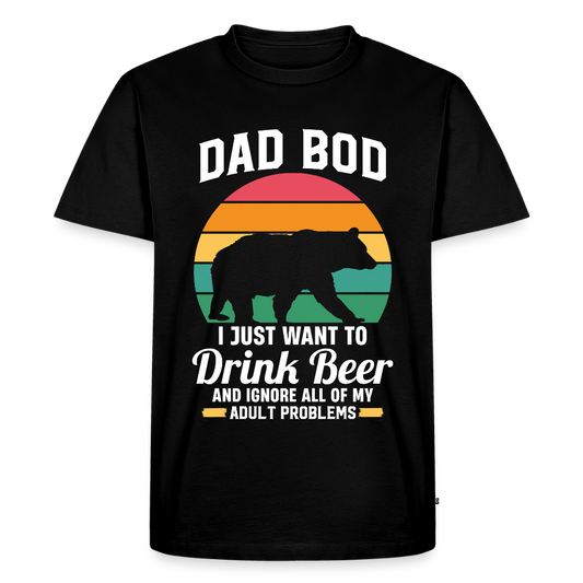 Miesten Spreadshirt Premium T-Paita DAD BOD printillä - musta