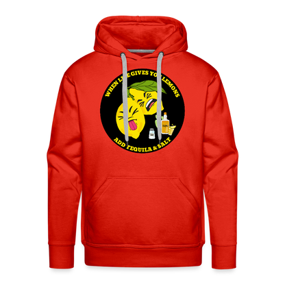 Miesten Premium huppari When life gives lemons black - punainen