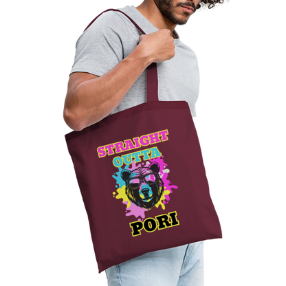 Kangaskassi Straight Outta Pori Värikäs - burgundin punainen