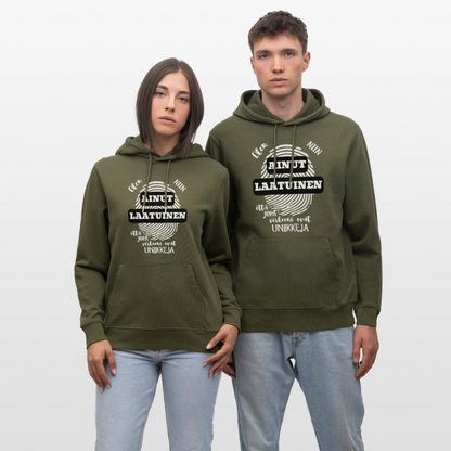 Unisex luomuhuppari Ainutlaatuinen - khakin vihreä