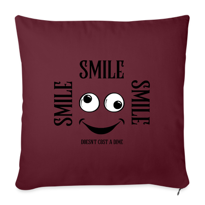 Sohvatyyny täytteellä 44 x 44 cm Smile - burgundin punainen