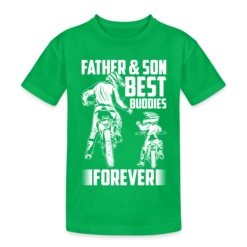 Lasten Heavy Cotton t-paita Father&Son Printillä - kelly vihreä