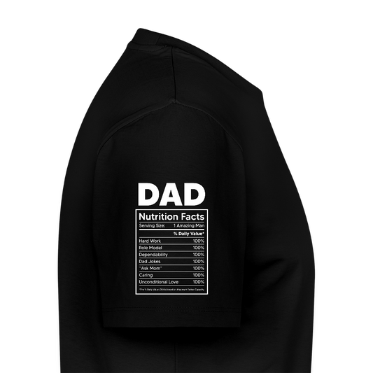 Miesten Spreashirt Premium T-Paita Dad aiheisella Rinta- ja hihaprintillä - musta