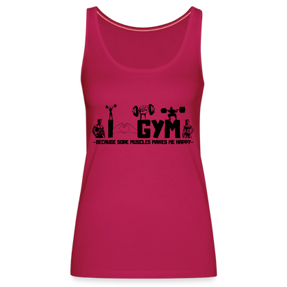 Naisten Spreadshirt Premium hihaton T-paita Sali - tumma pinkki