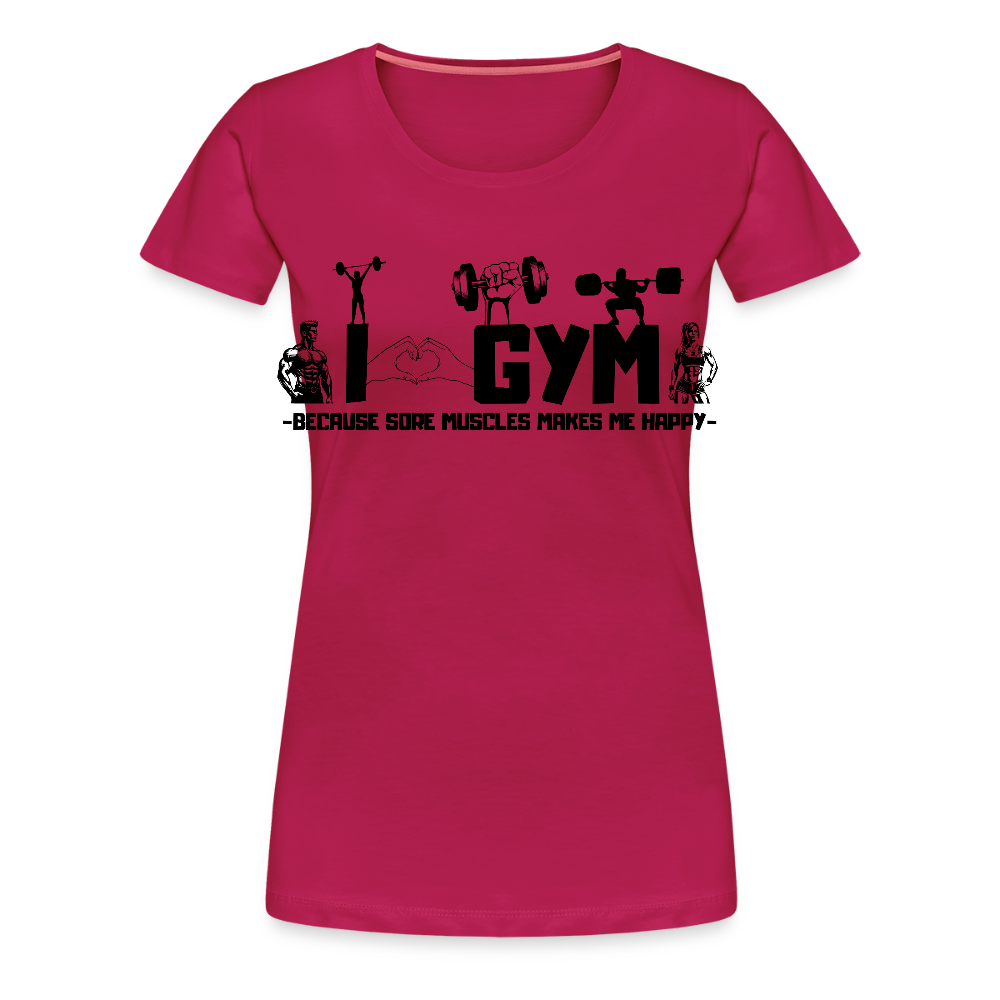 Naisten Spreadshirt Premium T-paita Sali - tumma pinkki