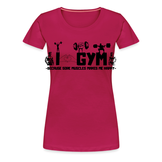 Naisten Spreadshirt Premium T-paita Sali - tumma pinkki