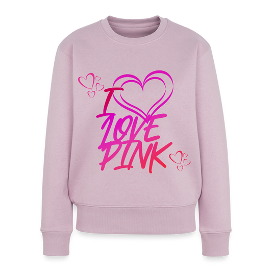 Naisten premium collegepaita I Love Pink - vanha roosa