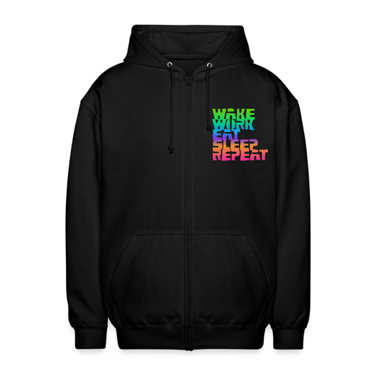 Unisex Vetoketjuhuppari WWESR - musta