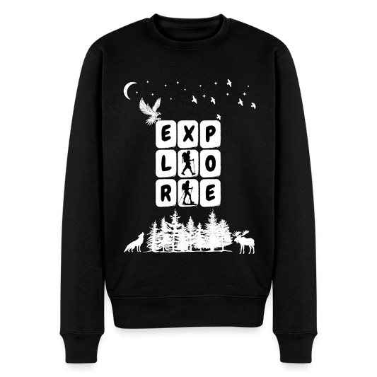 Miesten premium collegepaita Explore - musta