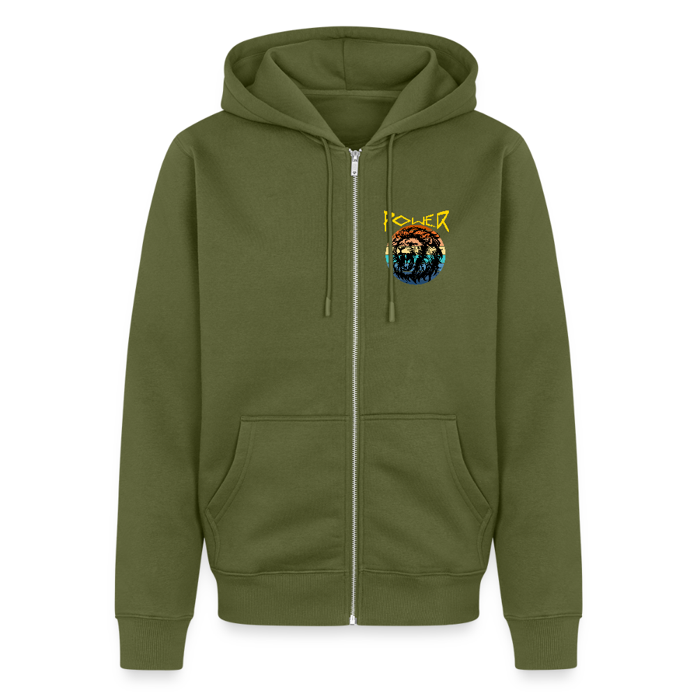 Miesten vetoketjullinen huppari Power Lion - khaki
