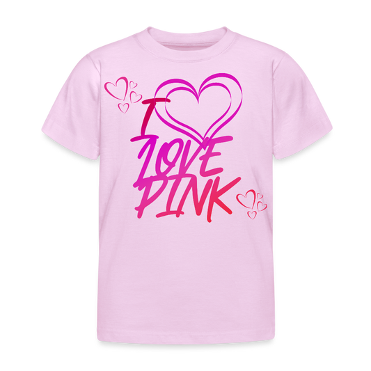 B&C Lasten T-Paita I Love Pink 3-8-Vuotiaille - vaalea pinkki