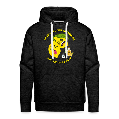 Miesten Premium huppari When life gives lemons - hiilenharmaa