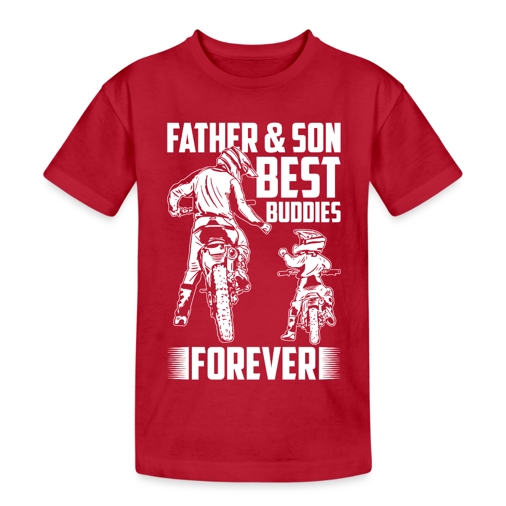 Lasten Heavy Cotton t-paita Father&Son Printillä - viini