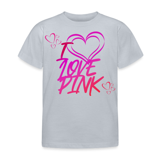 B&C Lasten T-Paita I Love Pink 3-8-Vuotiaille - tyynenmeren harmaa