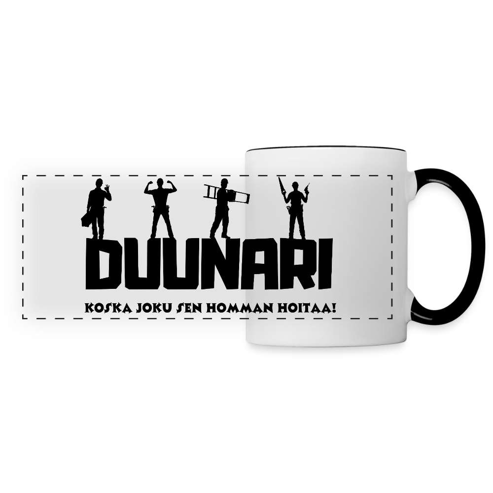 Panoraamamuki Duunari Printillä - valkoinen/musta