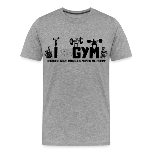 Miesten Spreadshirt Premium T-paita Sali - harmaasävyinen