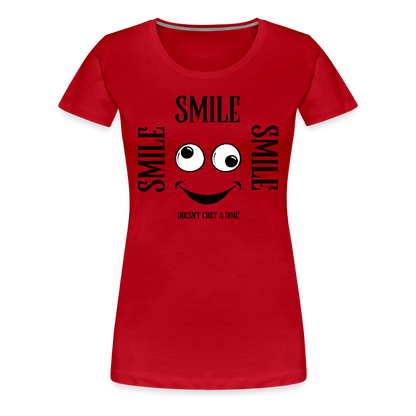 Naisten Premium T-paita Smile - punainen