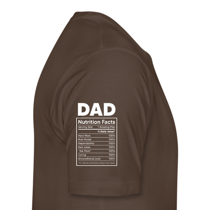 Miesten Spreashirt Premium T-Paita Dad aiheisella Rinta- ja hihaprintillä - tyylikäs ruskea